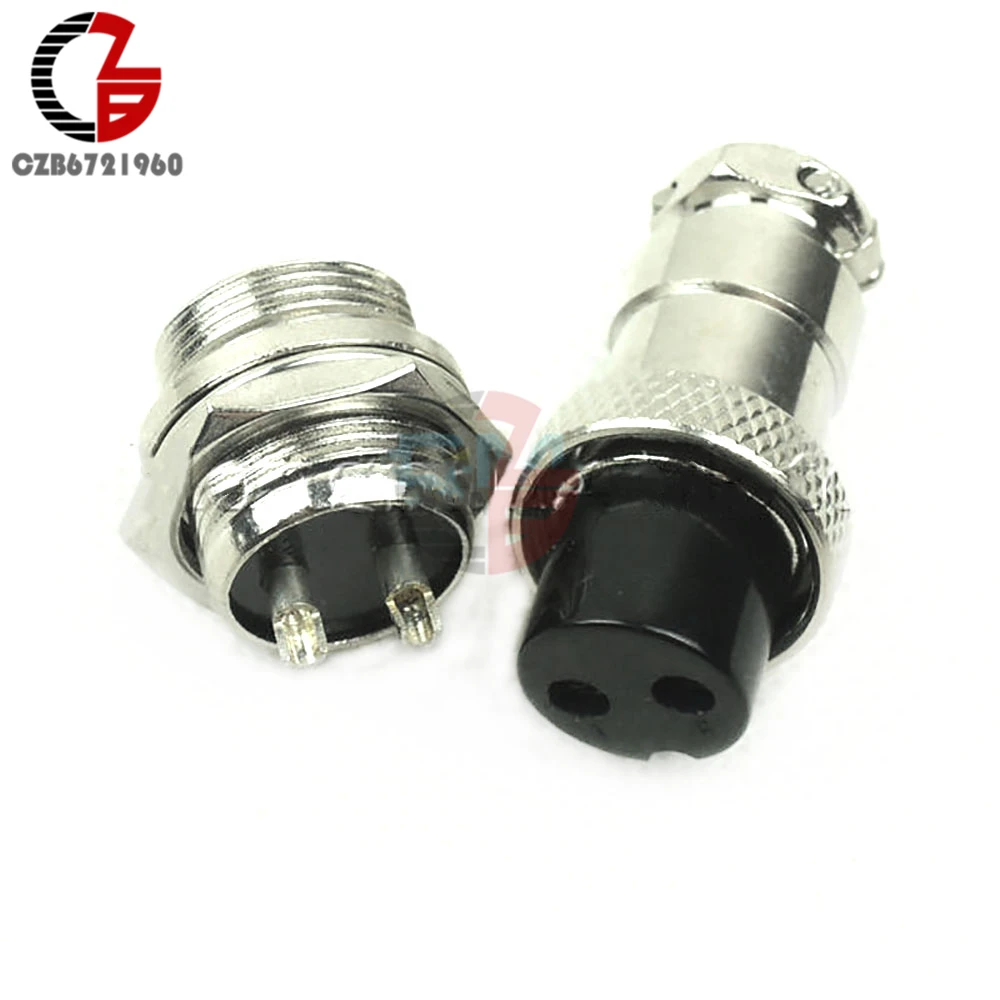 16MM GX16 2Pin Aviation Plug Male Female Panel Power Chassis Metal