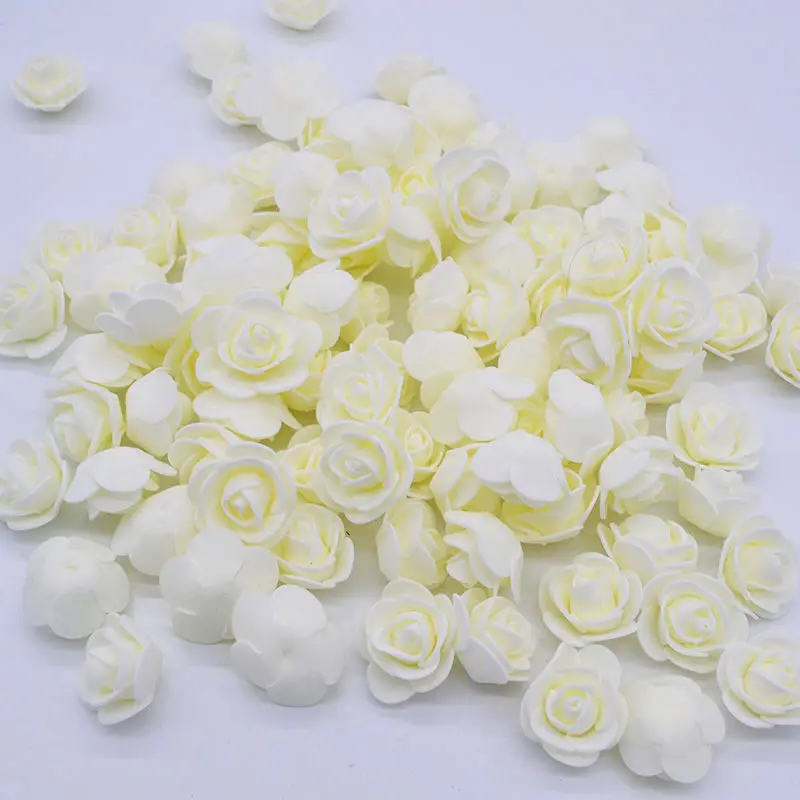 3 см ПЭ пена искусственный цветок декоративный мишка Роза Букет для дома Свадебные цветы украшение венок искусственный цветок 100 шт