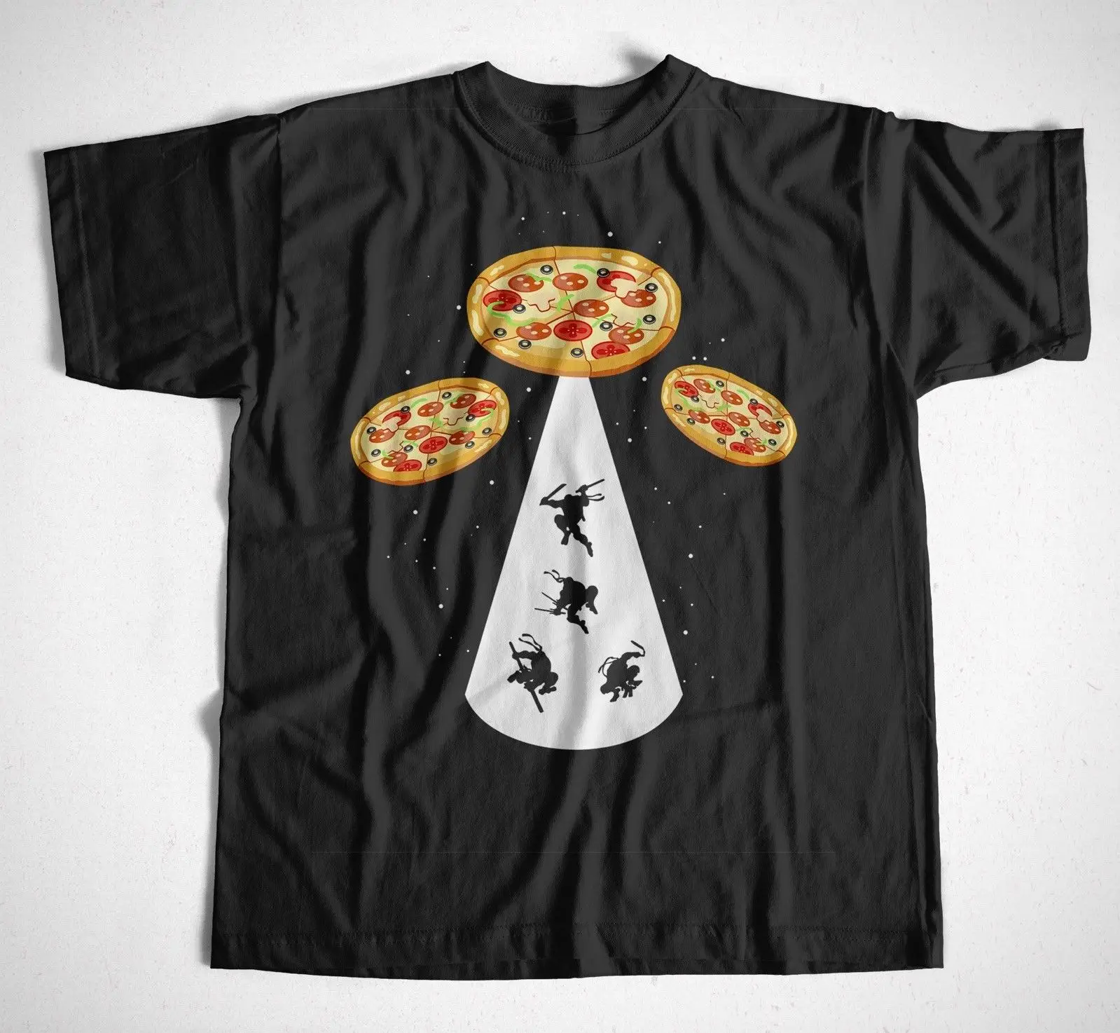 

T-Shirt Pizza Ufo S-3XL Schwarz,Foot Soldiers,Turtles Shredder, mutant Ninja 2018 New Pure Cotton Short Sleeves