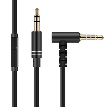 

1Pcs 3.5mm Audio Aux Cable Male To Male Car Headphones Cord With Microphone Volume Control L Cord Earphone With Mic