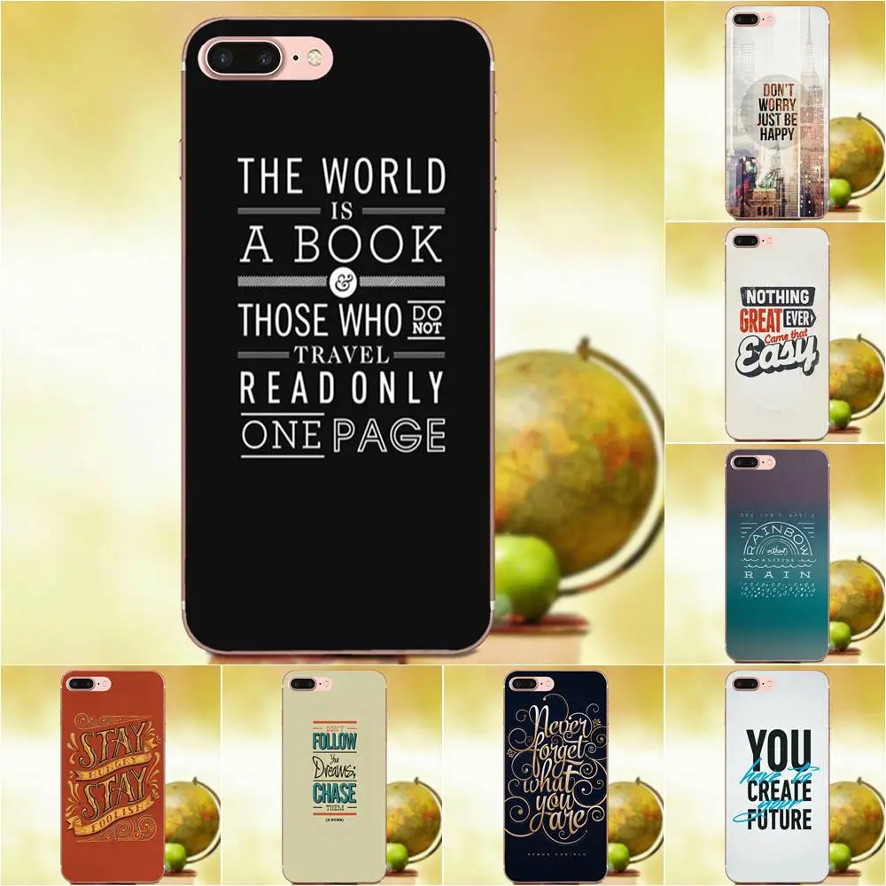 Мягкий колл-бокс для HTC 530 626 628 630 816 820 One A9 M7 M8 M9 M10 E9 Plus U11 Moto G G2 G3 G4 G5 Цитата дизайн
