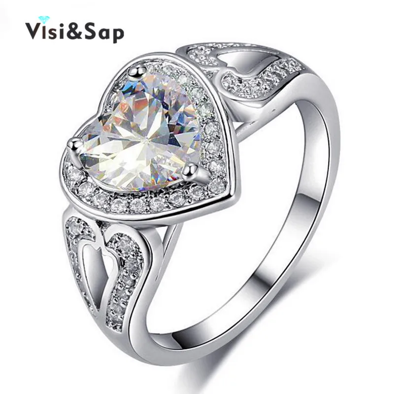 

High quality BIG heart S925 jewelry luxury Party Gifts engagement Wedding Rings For Women fashion Jewelry Wholesale VSR193
