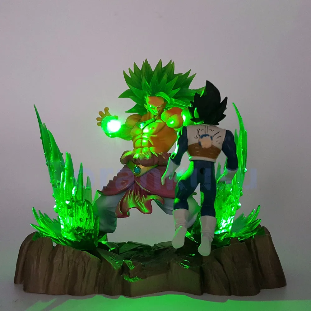 Dragon Ball Z фигурка Broly VS Vegeta Fighting DIY светодиодный набор Супер Saiyan Broli дисплей Модель игрушки Dragon Ball Super DIY197