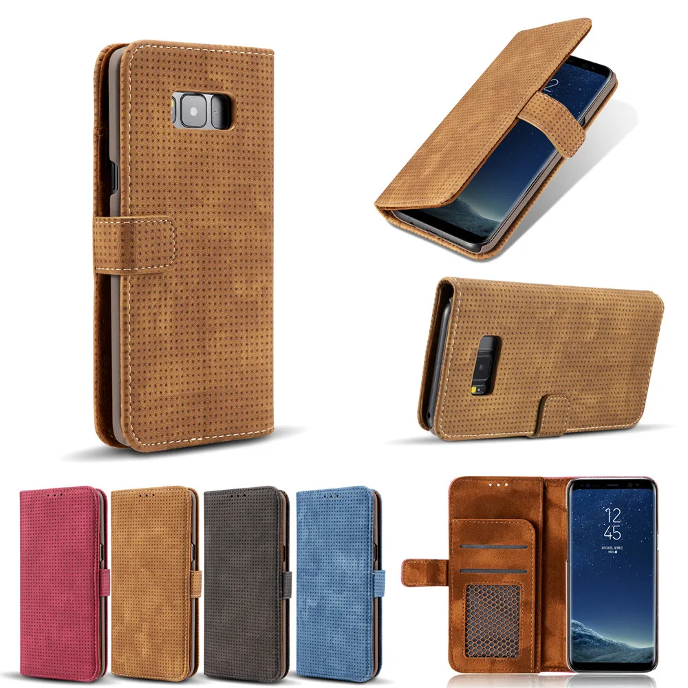 

Quality Mesh Leather Wallet Case For Samsung Galaxy Note 8 Wallet Cover Stand Pouch With Card Slot Pocket Vintage Stylish