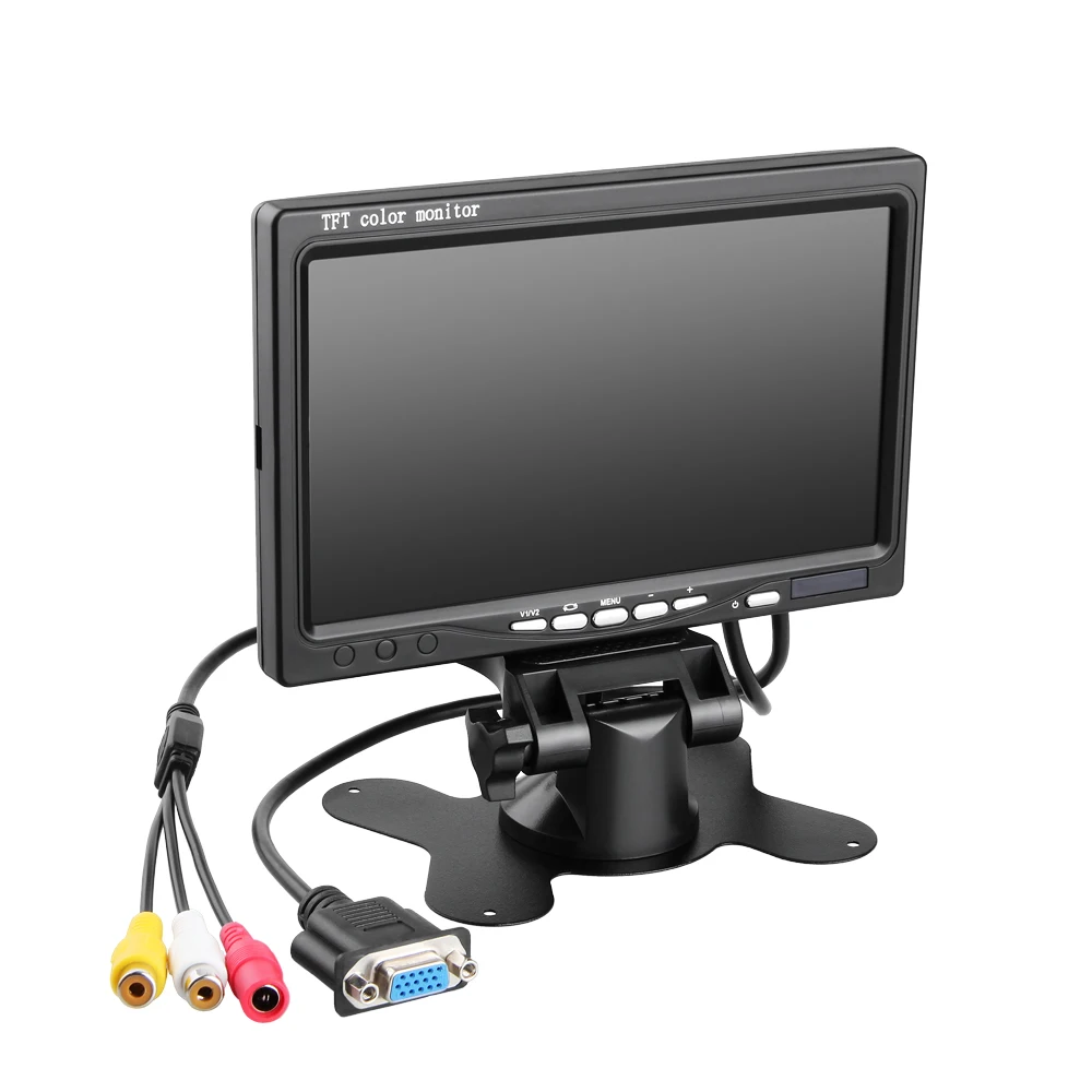VGA DVR монитор 7 дюймов TFT LCD HD дисплей видео AV автомобильный домашний яркий цвет с