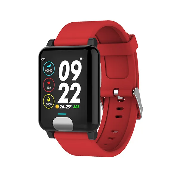 Red Silica Strap Смарт Браслет Heart Rate мониторы ЭКГ+ PPG умный фитнес-браслет приборы для измерения артериального давления часы умный браслет Android IOS часы телефон - Цвет: Red Silica Strap
