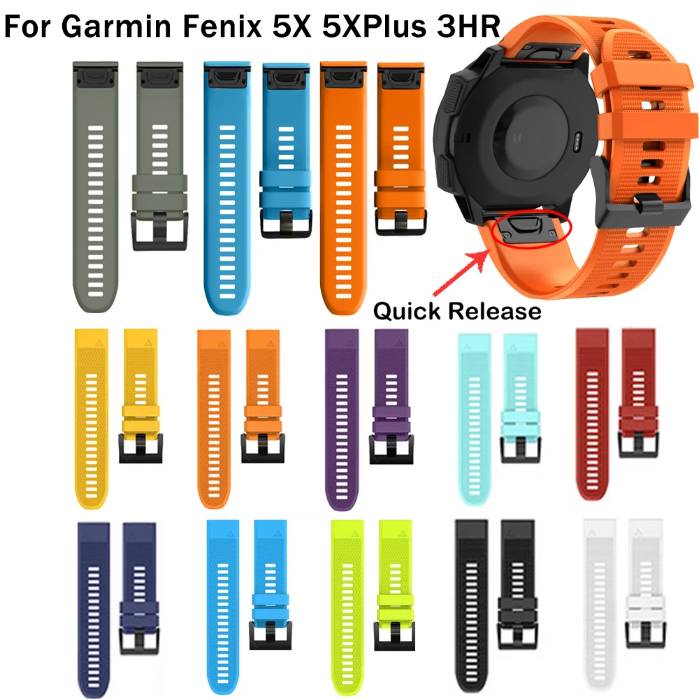 

Quick Release Easy Fit for Garmin Fenix 3 HR Silicagel Soft Band Strap Watchband Bracelet Wrist Strap for Garmin Fenix5X 5X Plus