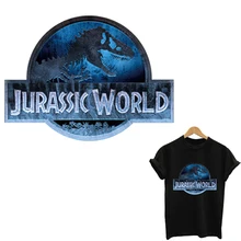 T-shirt thermocollants de parc jurassic, transfert à chaud, patch application des uns sur les autres, patchs à rayures pour vêtements