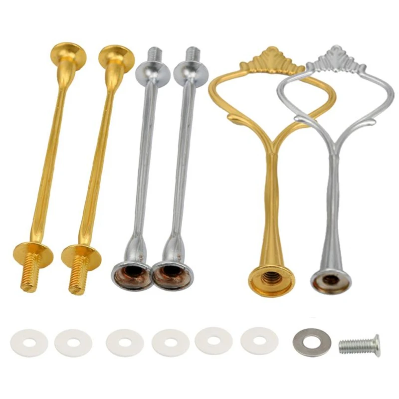New Creative   Crown 3 Tier Cake Cupcake Plate Stand Handle Hardware Fitting Holder Wear-resistant Holder C0321#0               05
