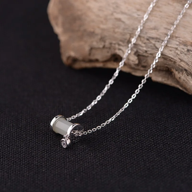 V.YA 925 Sterling Silver Jewelry Natural Stone Pendant Chain Necklaces& Pendants For Women Elegant Jewelry