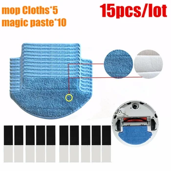 

15pcs/lot mop Cloths Parts kit ( mop Cloths x5 + magic paste x10) for Xiaomi Mi Robot Vacuum Cleaner drop Shipping