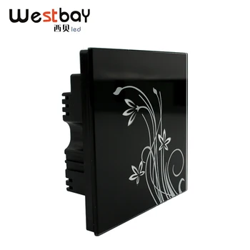 

Free Shipping touching panel glass switches, 3gangs 2way ,110-250V, touching wall lights switch.led switches