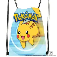 Пользовательские Пикачу и друзей-под-море-Drawstring сумка-рюкзак милый рюкзак детский Ранец(черный назад) 31x40 см#20180611-02-97