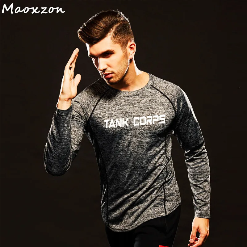 Maoxzon Men's Print Slim Bodybuilding Fitness T Shirts For Men 2018
