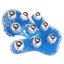 Креативная Массажная перчатка, практичный Массажер для контурирования тела, 360 градусов, вращающаяся перчатка, бисер, массажер, синий цвет