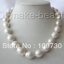 Ювелирные изделия 00598 большой барокко белый reborn кеши пресной воды жемчужное ожерелье