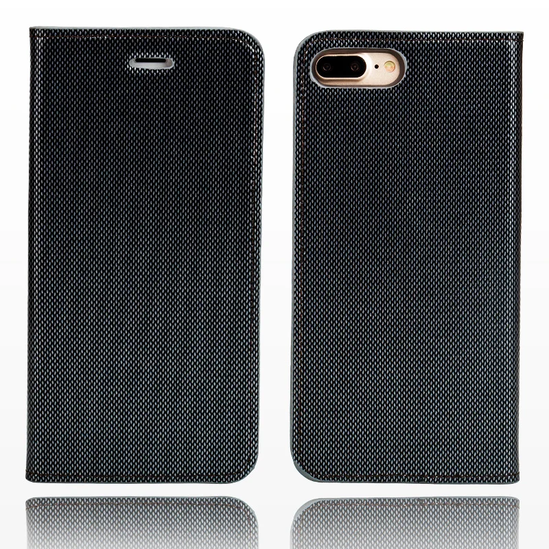 

LANGSIDI brand phone case leather double lines of flip phone cover For iPhone 7 Plus hand-made handphone case