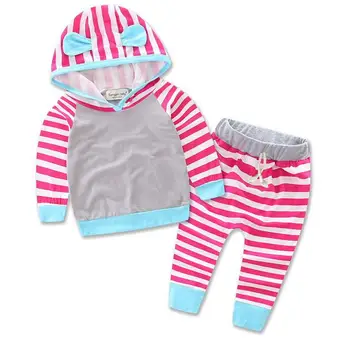 

4sets/lot Toddler girls clothing sets long sleeve (sweatshirt+pants) Striped baby kids set 0929 sylvia 539324247886