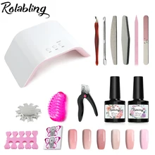 Горячая 7 вариантов различных маникюрных изделий для ногтей Набор 24 Вт Светодиодный УФ-лампа для ногтей и Гель-лак для ногтей и инструменты для дизайна ногтей