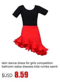 Платье для латинских танцев для Фламенго, платье для латинских танцев, сальсы, спандекса, румбы, самбы, детская юбка для сальсы, танго, бальных танцев
