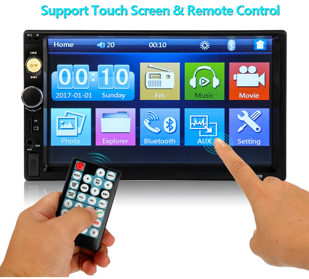 7010B font b Car b font stereo Audio Double 2 Din MP5 1080P font b Car