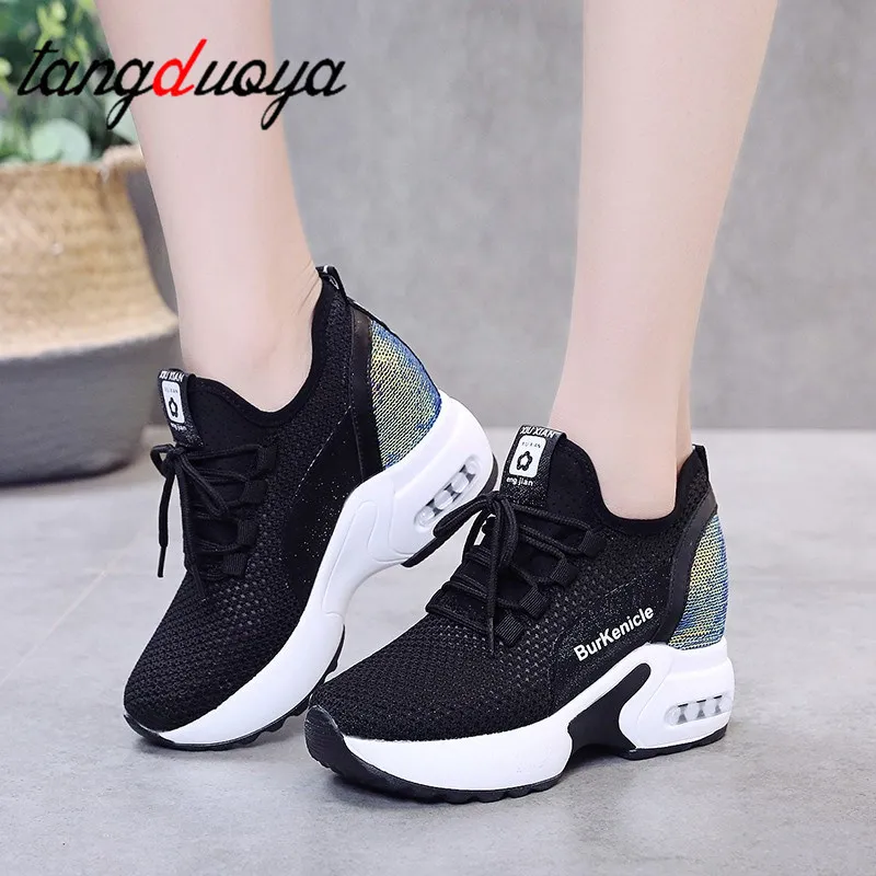 

platform shoes women breathable casual shoes breathable air mesh sneakers women 2020 white wedges sneakers tennis heel sneakers