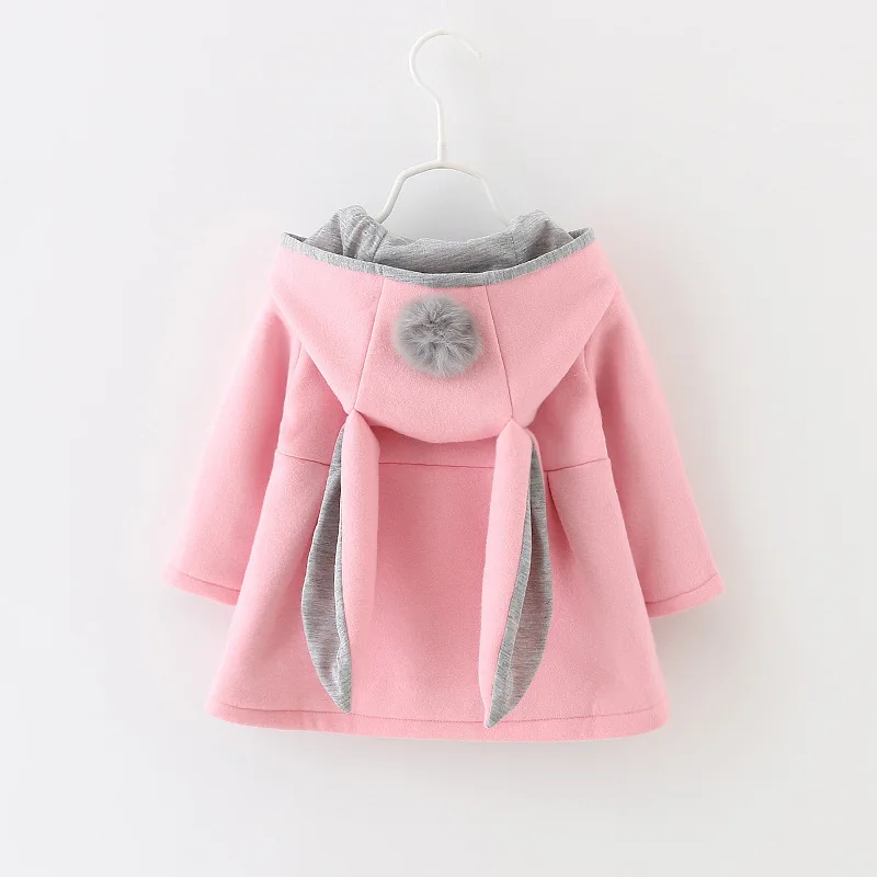 

Children's wear 2019 spring and autumn and winter new baby cotton rabbit ears tide models hooded girls coat