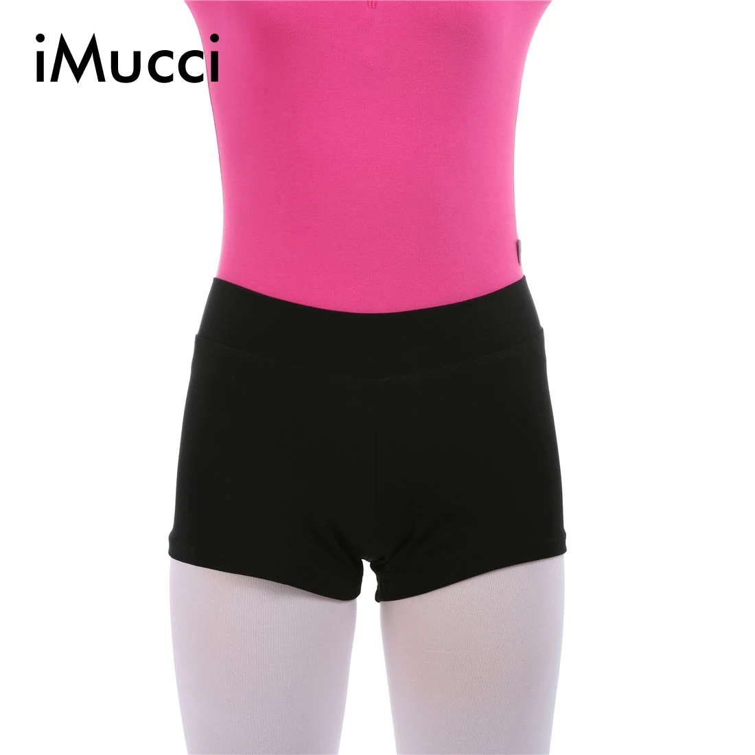 iMucci High Waist Elastic Cotton Ballet Shorts Black Ballerina