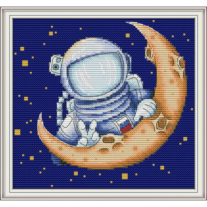 Chinese Cross Stitch Moon landing Figuer DIY Counted Cross Stitch Sets Kits For Needlework Embroidery Needles Home Decoration