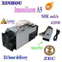 Zcash ZCL ZEC BTG Шахтер Innosilicon A9 ZMaster 50 k sol/s Equihash Asic с БП доход лучше, чем Antminer S9 z9 M10 M3