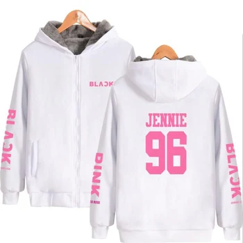 

Moletom KPOP Blackpink Women Hoodies Sweatshirts Korean Streetwear Hip Hop Thick Warm Hooded Zipper Jacket Coat Female Tracksuit