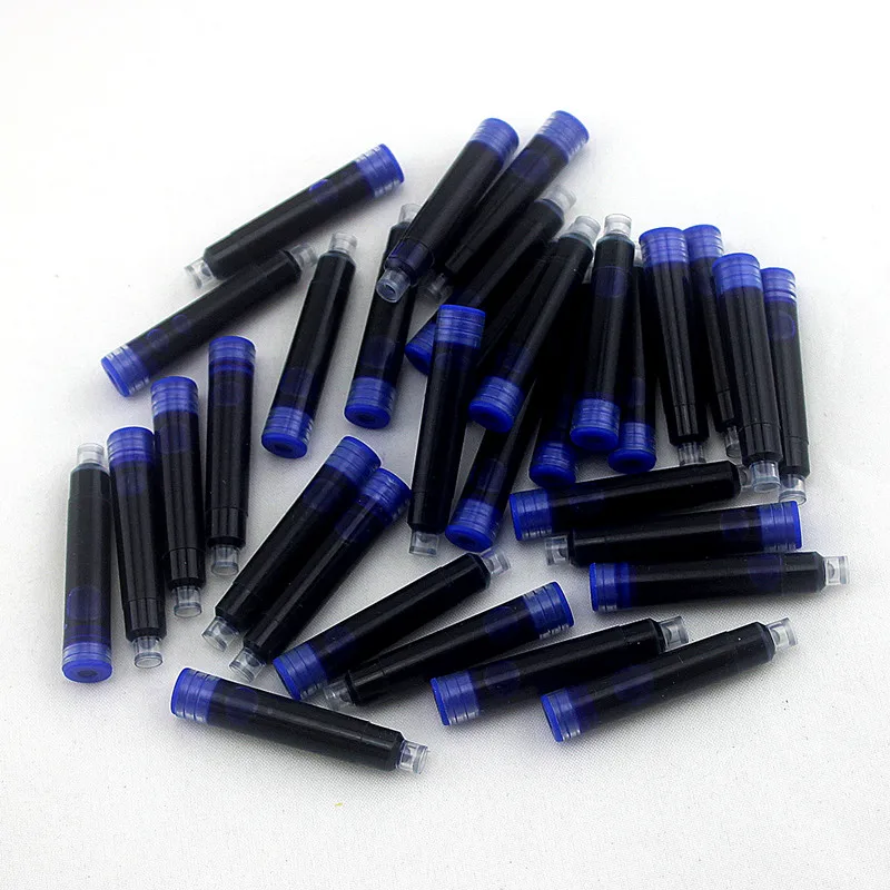 Wholesale high quality Disposable Blue and Black Fountain Pen Ink Cartridge Refills