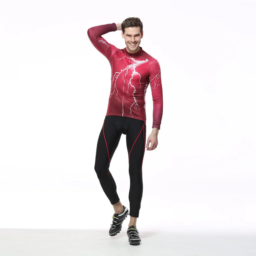 

XINTOWN Long Sleeve Bib Set Cycling Jersey 2018 Pro Team Spring Combinaison Cycliste Homme Maillot Velo Red Sports Clothings
