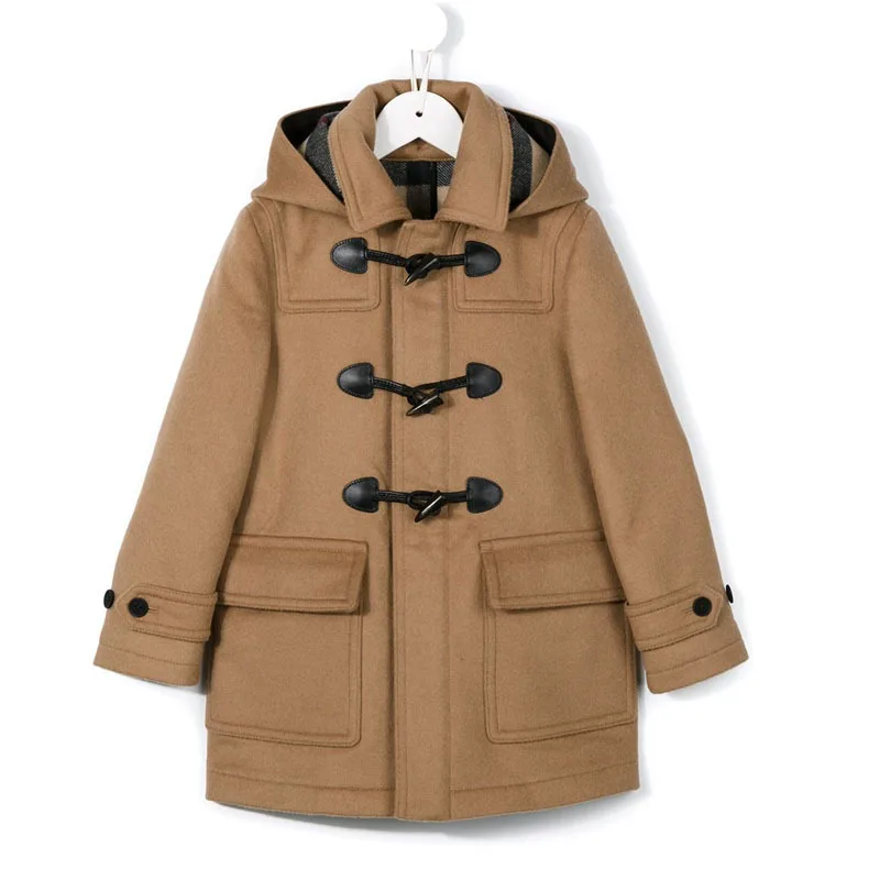 60% шерстяная куртка для мальчиков на зиму, качественное теплое элегантное Детское пальто, осеннее пальто, детская одежда, пуховик с хлопковой подкладкой - Цвет: khaki