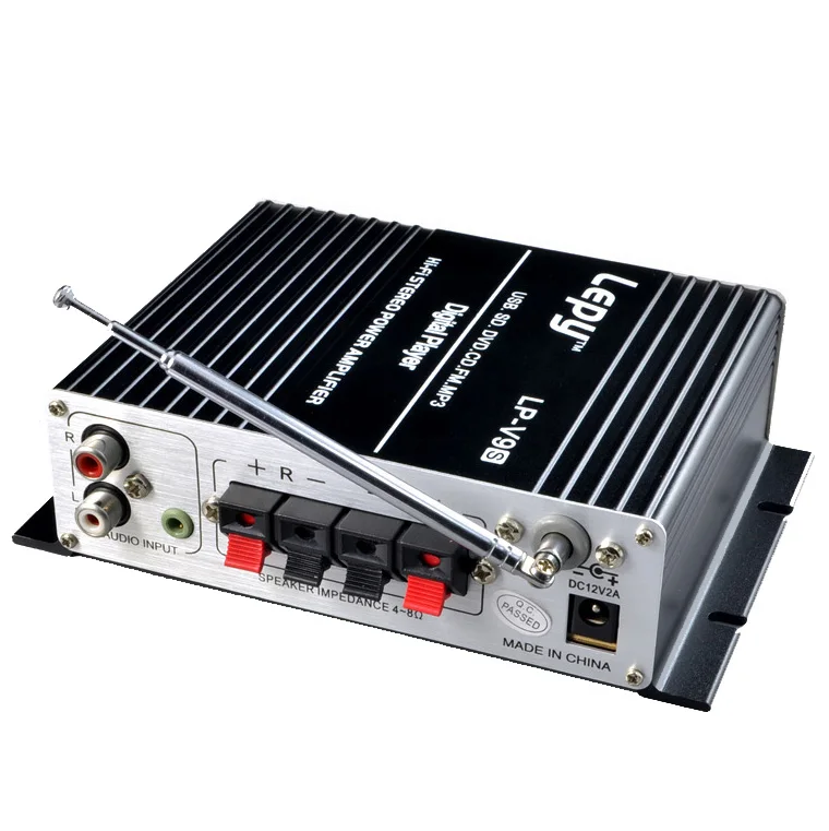 

LP V9S Music Audio FM HiFi Stereo Mini DVD Home With USB Power Amplifier LED Display CD Car MP3 Digital