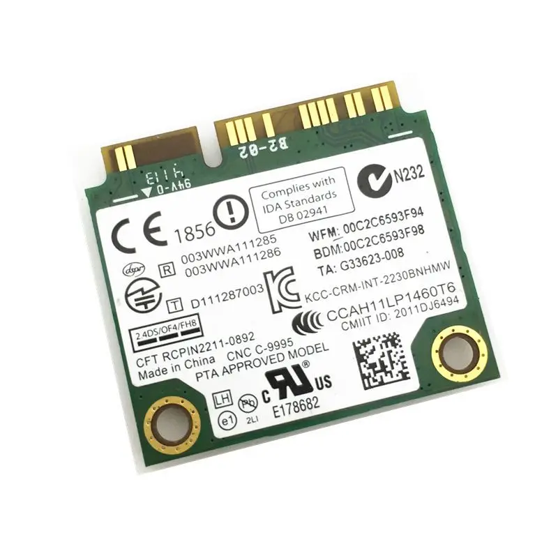 Intel trantrino wireless-N 2230 Беспроводная Bluetooth 4,0 Wifi N2230 300M мини pcie карта 04w3765 для Y400 Y500 intel 2230