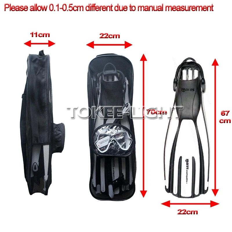 TOOKE Подводное Сноркелинг Дайвинг сетчатый мешок для погружения Маска Дайвинг ласты для ныряльщика Подводные водостойкие MARES SCUBAPRO Чайка