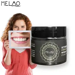 MELAO органический натуральный Отбеливание зубов порошок кокосовый активированный уголь безопасный отбеливатель зубов для чувствительных