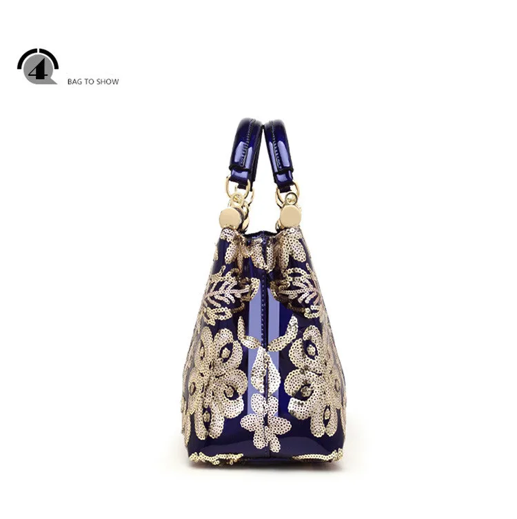 new luxury handbags women bags designer embroidered shoulder bag handbag large capacity patent leather luxury dinner bag