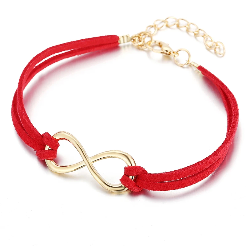 

CHENFAN Men Jewelry Fashion Red Thread String Bracelet Lucky number 8 woven bracelet Red Blue Handmade Rope Bracelet for Women
