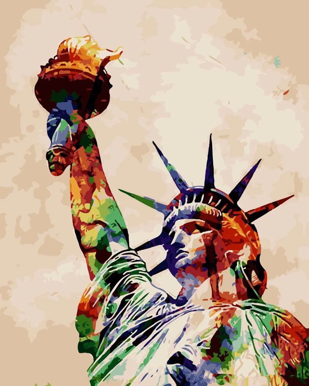 Frameless DIY Digital Oil Painting By Numbers Hand Canvas Statue Liberty picture Wall Home Decor Artwork | Дом и сад