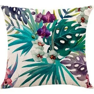 Square 45x45cm cozy couch cushion Home Decorative Pillow Quality Flamingo Parrot Pillow Lily Flowers Birds Cushion without core