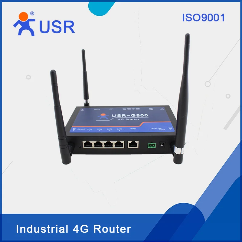 USR-G800-43 Industrial LTE 4G WiFi Routers 4 LAN Ports and 1 WAN Port with SIM Card Slot