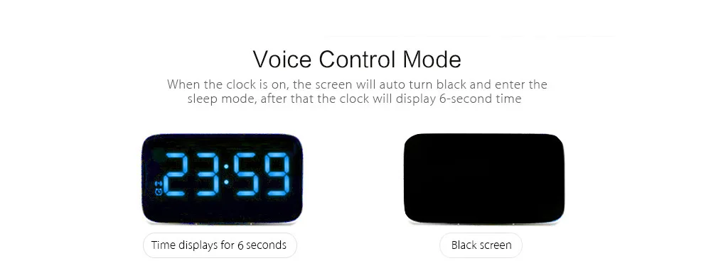 JK-015 светодиодный Будильник Голосовое управление цифровой светодиодный дисплей времени Электрический Повтор ночного сигнала подсветка настольные часы для домашнего декора