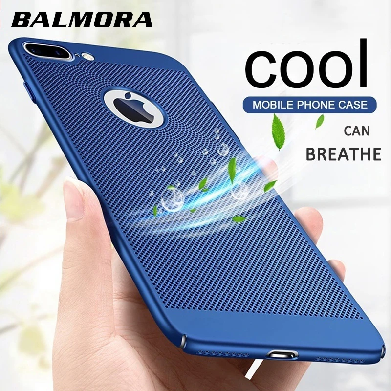 

BALMORA Breathable Case for Apple iPhone 7 8 Plus 5 5S SE 6S 6S X XR XS Max heat dissipation cooling case hard phone case