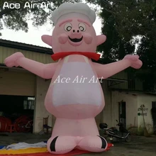 Гигантская розовая надувная свинка Кук для открытия ресторана надувная модель свинья Реплика для рекламы