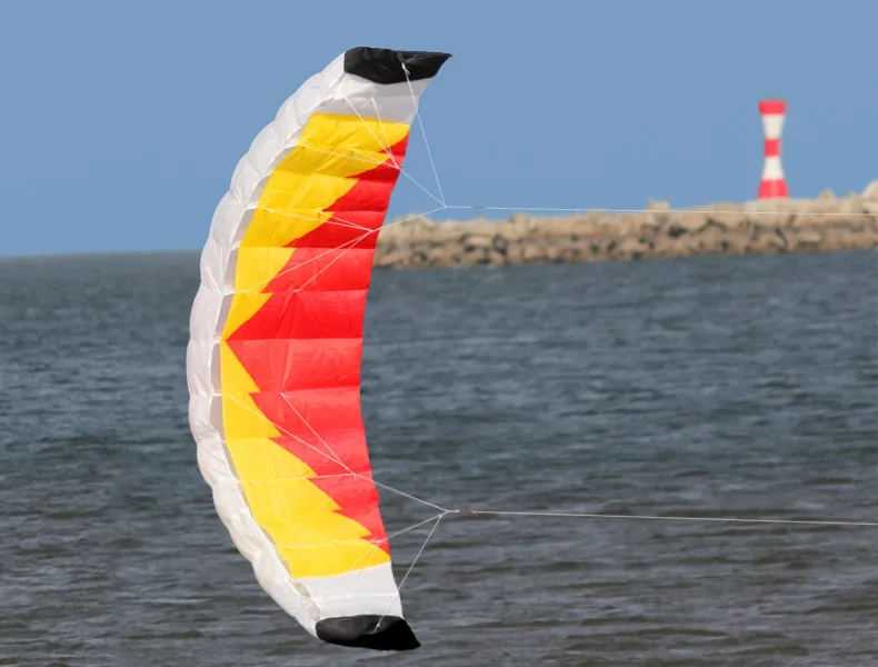 New High Quality Sports  2 m  Dual Line Parafoil Parachute Kites  Sports Beach With Kite Handle and String Easy to Fly 6