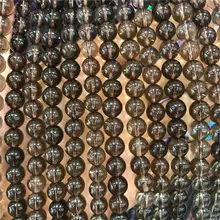 Бусины из натурального камня дымчатый кварц коричневый круглый цитрин кристалл драгоценный камень 6 8 10 мм 1" для самостоятельного изготовления ювелирных изделий женский браслет