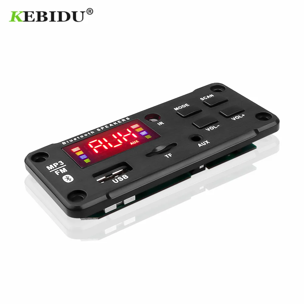 KEBIDU Bluetooth MP3 декодер аудио плата DC 5 в 12 В USB блок питания TF FM Радио MP3 плеер для Автомобильный Динамик+ пульт дистанционного управления