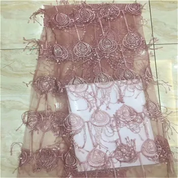 

Sepical Sequins Design African Net Lace Fabrics Bridesmaid Skirt Sewing onion Fabrics Tassels Sequined Embroidered Guipure Mesh
